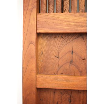 鉄金具尽 波兎と巾着金具 総欅格子蔵戸　W002Y 