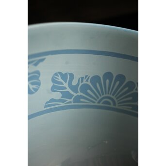 大きなオパールセントガラス 腐食電笠　A1999 