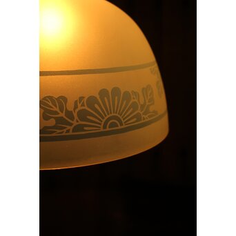 大きなオパールセントガラス 腐食電笠　A1999 