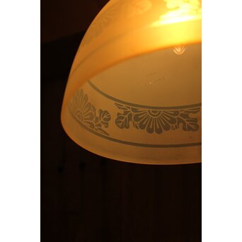 大きなオパールセントガラス 腐食電笠　A1999 