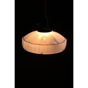 青紫のプレスガラス電笠照明　A2004 