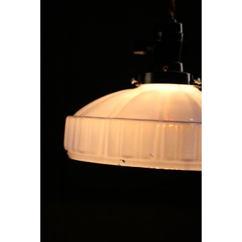 青紫のプレスガラス電笠照明　A2004 