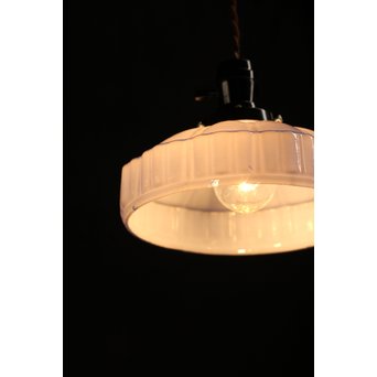 青紫のプレスガラス電笠照明　A2004 