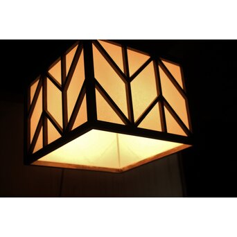 松本民芸家具 四方矢羽照明/電笠　A2008 