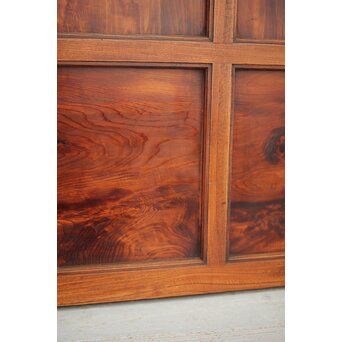 市松襖 欅黒柿肥松 意匠建具 4枚1組　B994Y 