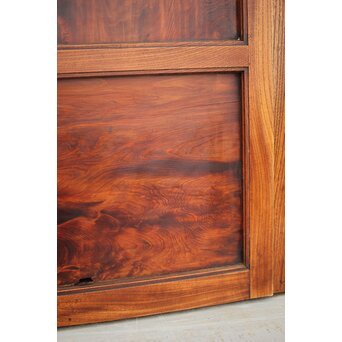 市松襖 欅黒柿肥松 意匠建具 4枚1組　B994Y 良くうねって　良い杢目です