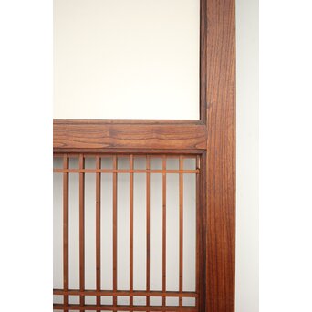 市松襖 欅黒柿肥松 意匠建具 4枚1組　B994Y 