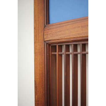 市松襖 欅黒柿肥松 意匠建具 4枚1組　B994Y 