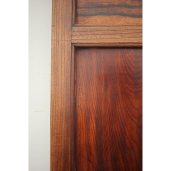 市松襖 欅黒柿肥松 意匠建具 4枚1組　B994Y 