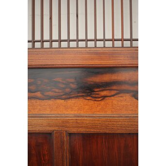 市松襖 欅黒柿肥松 意匠建具 4枚1組　B994Y 黒柿などの良木で化粧　材にこだわり抜いた逸品です