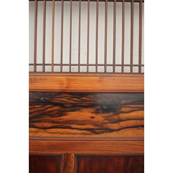 市松襖 欅黒柿肥松 意匠建具 4枚1組　B994Y 