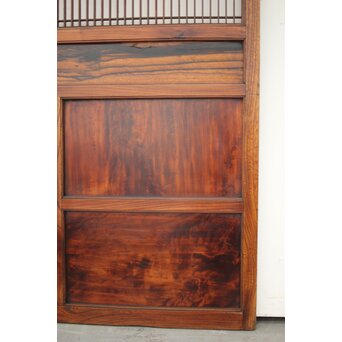 市松襖 欅黒柿肥松 意匠建具 4枚1組　B994Y 