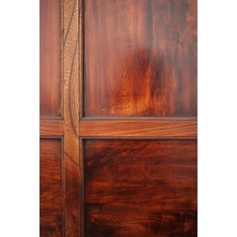 市松襖 欅黒柿肥松 意匠建具 4枚1組　B994Y 