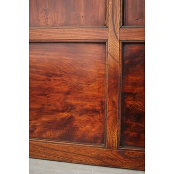 市松襖 欅黒柿肥松 意匠建具 4枚1組　B994Y 