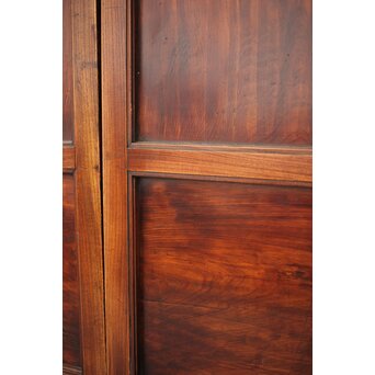 市松襖 欅黒柿肥松 意匠建具 4枚1組　B994Y 