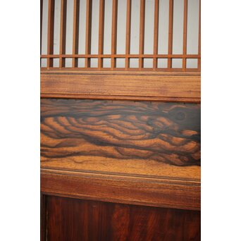 市松襖 欅黒柿肥松 意匠建具 4枚1組　B994Y 