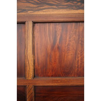 市松襖 欅黒柿肥松 意匠建具 4枚1組　B994Y 