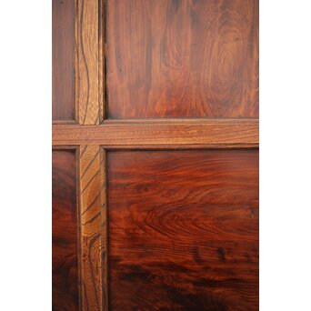 市松襖 欅黒柿肥松 意匠建具 4枚1組　B994Y 背面とは言えず　面取り加工も丁寧に施され　この面も見劣りしません