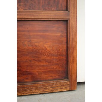 市松襖 欅黒柿肥松 意匠建具 4枚1組　B994Y 