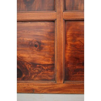 市松襖 欅黒柿肥松 意匠建具 4枚1組　B994Y 