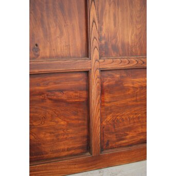 市松襖 欅黒柿肥松 意匠建具 4枚1組　B994Y 