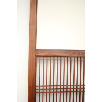 市松襖 欅黒柿肥松 意匠建具 4枚1組　B994Y 