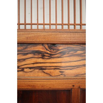 市松襖 欅黒柿肥松 意匠建具 4枚1組　B994Y 