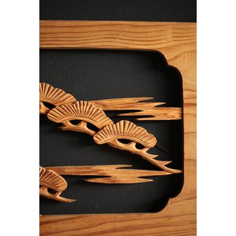 枠無 木彫欄間 4枚1組　R0016 