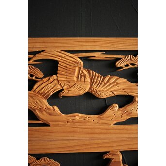 枠無 木彫欄間 4枚1組　R0016 