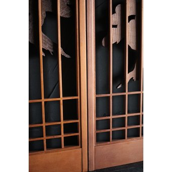 鶴の木彫書院 4枚1組　R0020 