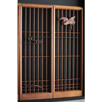 鶴の木彫書院 4枚1組　R0020 