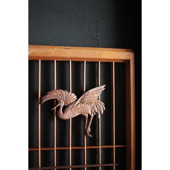 鶴の木彫書院 4枚1組　R0020 