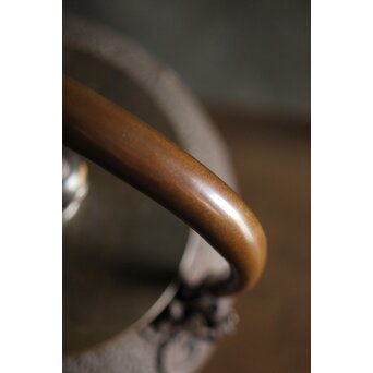 亀文堂 波千鳥 楼閣山水銀象嵌 鉄瓶 湯沸　M227 