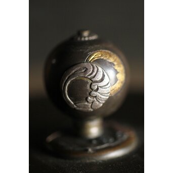 亀文堂 波千鳥 楼閣山水銀象嵌 鉄瓶 湯沸　M227 