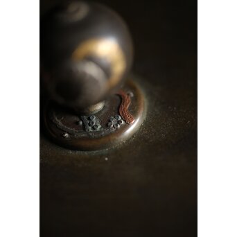 亀文堂 波千鳥 楼閣山水銀象嵌 鉄瓶 湯沸　M227 