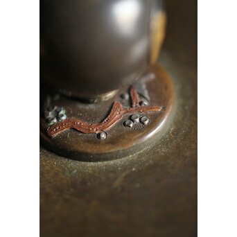 亀文堂 波千鳥 楼閣山水銀象嵌 鉄瓶 湯沸　M227 