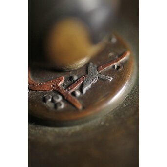 亀文堂 波千鳥 楼閣山水銀象嵌 鉄瓶 湯沸　M227 