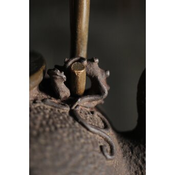 亀文堂 波千鳥 楼閣山水銀象嵌 鉄瓶 湯沸　M227 