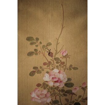 倣 山本梅逸 花鳥之図 双幅 絹本掛軸　Z225 