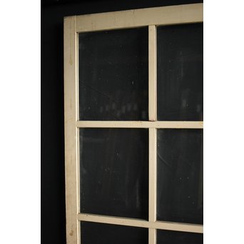 アンティーク白いガラス戸　D182 