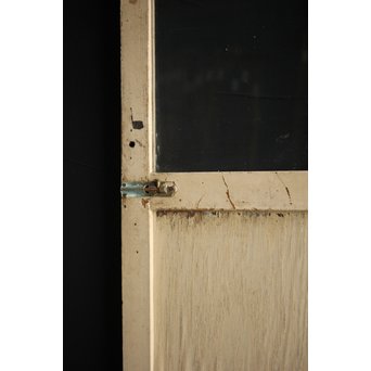 アンティーク白いガラス戸　D182 