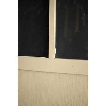 アンティーク白いガラス戸　D182 