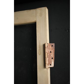 アンティーク白いガラス戸　D182 