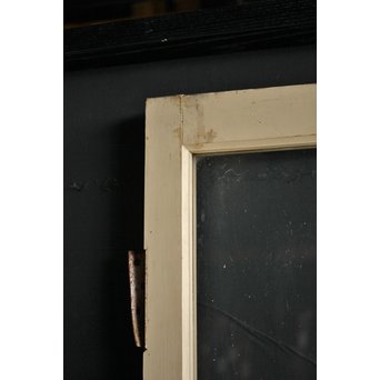 アンティーク白いガラス戸　D182 