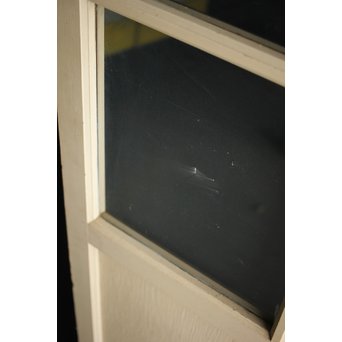 アンティーク白いガラス戸　D182 