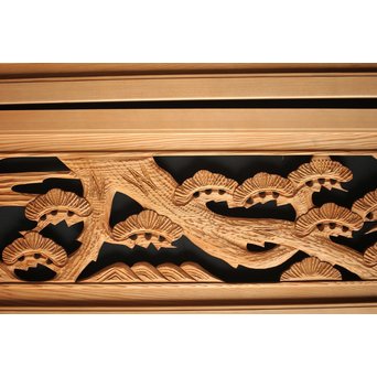 鶴松 木彫欄間 2枚1組　R0024 