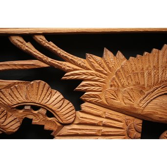 鶴松 木彫欄間 2枚1組　R0024 