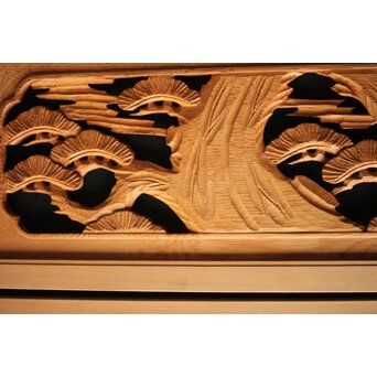 松竹梅 中型木彫欄間 2枚1組　R0025 