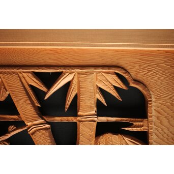 松竹梅 中型木彫欄間 2枚1組　R0025 