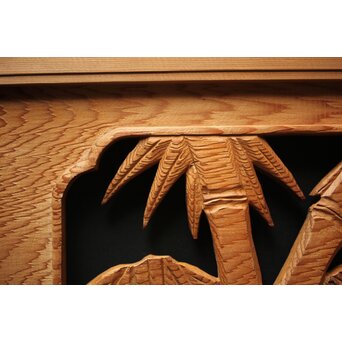 松竹梅 中型木彫欄間 2枚1組　R0025 